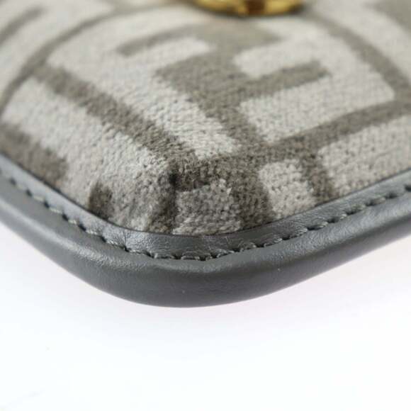 FENDI Gray Leather Zucca Pochette Shoulder Bag - Picture 5 of 9